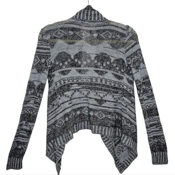 Derek Heart Flyaway Open Front Cardigan w/ Empire Waist and Tab Collar Small - Picture 5 of 9